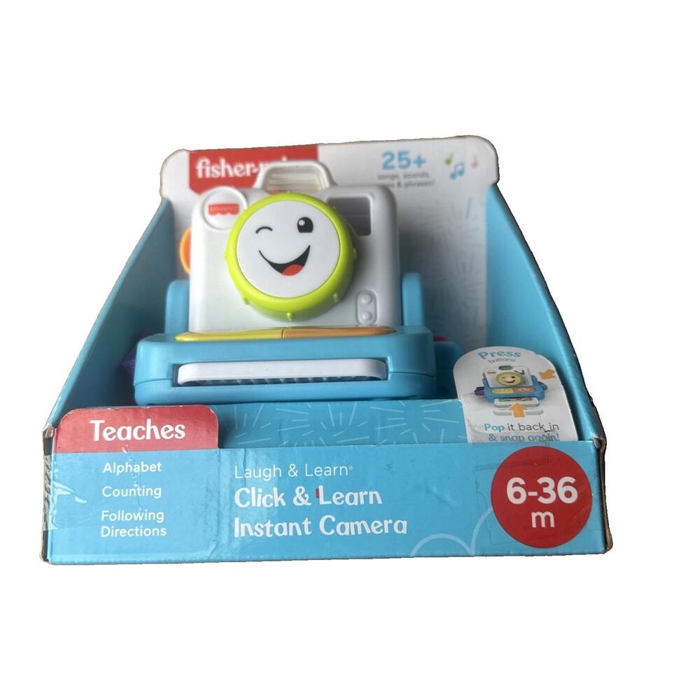 Fisher-Price Laugh & Learn Click & Instant Camera 25 Plus Songs/Sounds/Tunes NIB